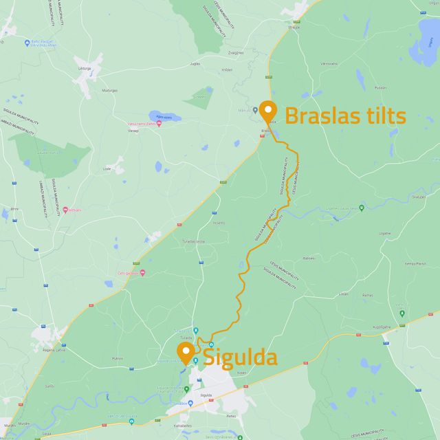 Прогулка на лодке по реке Брасла Braslas tilts (A3) - Sigulda